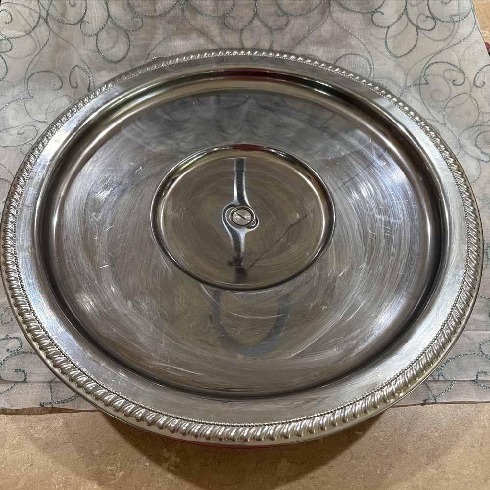 Vintage Danny Wilson Chrome Original Lazy‎ Susan Serving Tray Rotating 17"